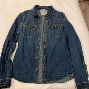 Abercrombie & Fitch mens Large dark denim shirt